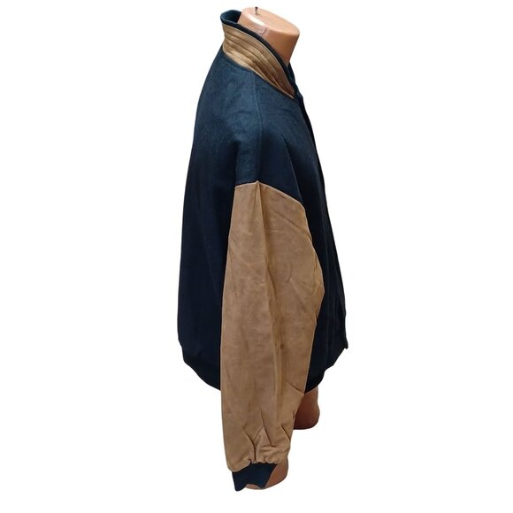 Boeing Concord Coordinates Mens Black Wool & Leather Bomber Jacket XL Canada - Picture 6 of 10